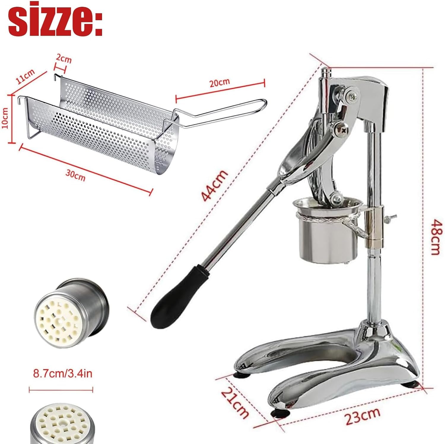 Máquina Manual Para Hacer Papas Fritas Largas, Máquina Para Hacer Tiras De Papa De 30 Cm, Exprimidor Manual De Papas Fritas Largas Con Cesta Para Freír, Cortador De Papas De Acero Inoxidable,