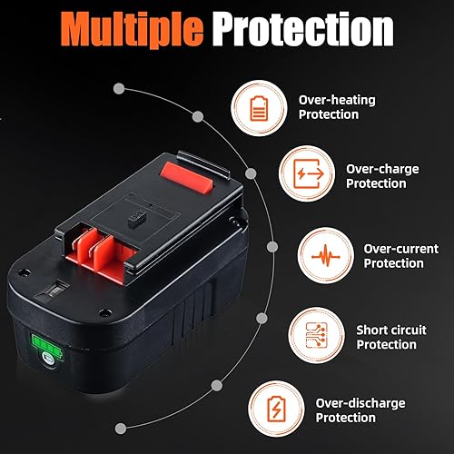 Miniatura 4 de Paquete de 2 baterías de iones de litio de 7.0Ah 18V compatibles con Black and Decker 18V batería de repuesto para Black and Decker 18V batería