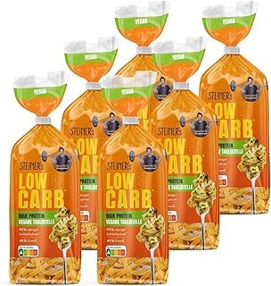 STEINER´s Low Carb High Protein Tagliatelle | 95% weniger Kohlenhydrate | 49g Protein | ballaststoffreich, (STEINER's High Protein Tagliatelle, 6x250g)