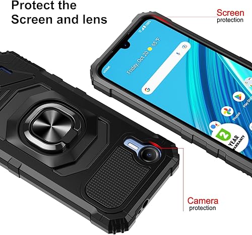 Miniatura 15 de Funda compatible con Cricket Debut S2, Att Calypso 4, con protector de pantalla de vidrio templado, cubierta protectora resistente a prueba