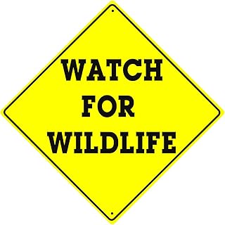 Watch For Wildlife Xing Crossing Wildlife Animal Caution Danger Hunter Novelty Road Wall DÃ©cor Diamond Metal Aluminum 12