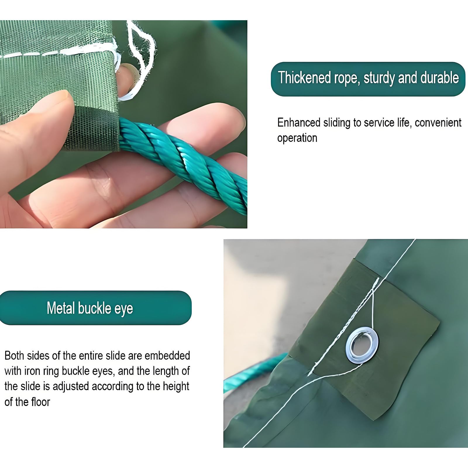 Scivolo in Tela, telone per carichi Pesanti, scivoli per movimentazione Merci, trasportatore per Scarico Merci ad Alta Quota, per Magazzini, movimentazione, carico e Scarico Merci Green-2x15m