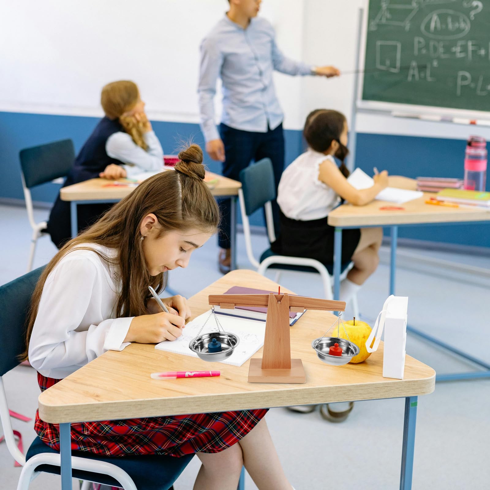 ifundom 1 Juego de balanza de Madera de Juguete para niños - Balanza educativa con Plato Giratorio - Juguete Stem para preescolares y niños pequeños