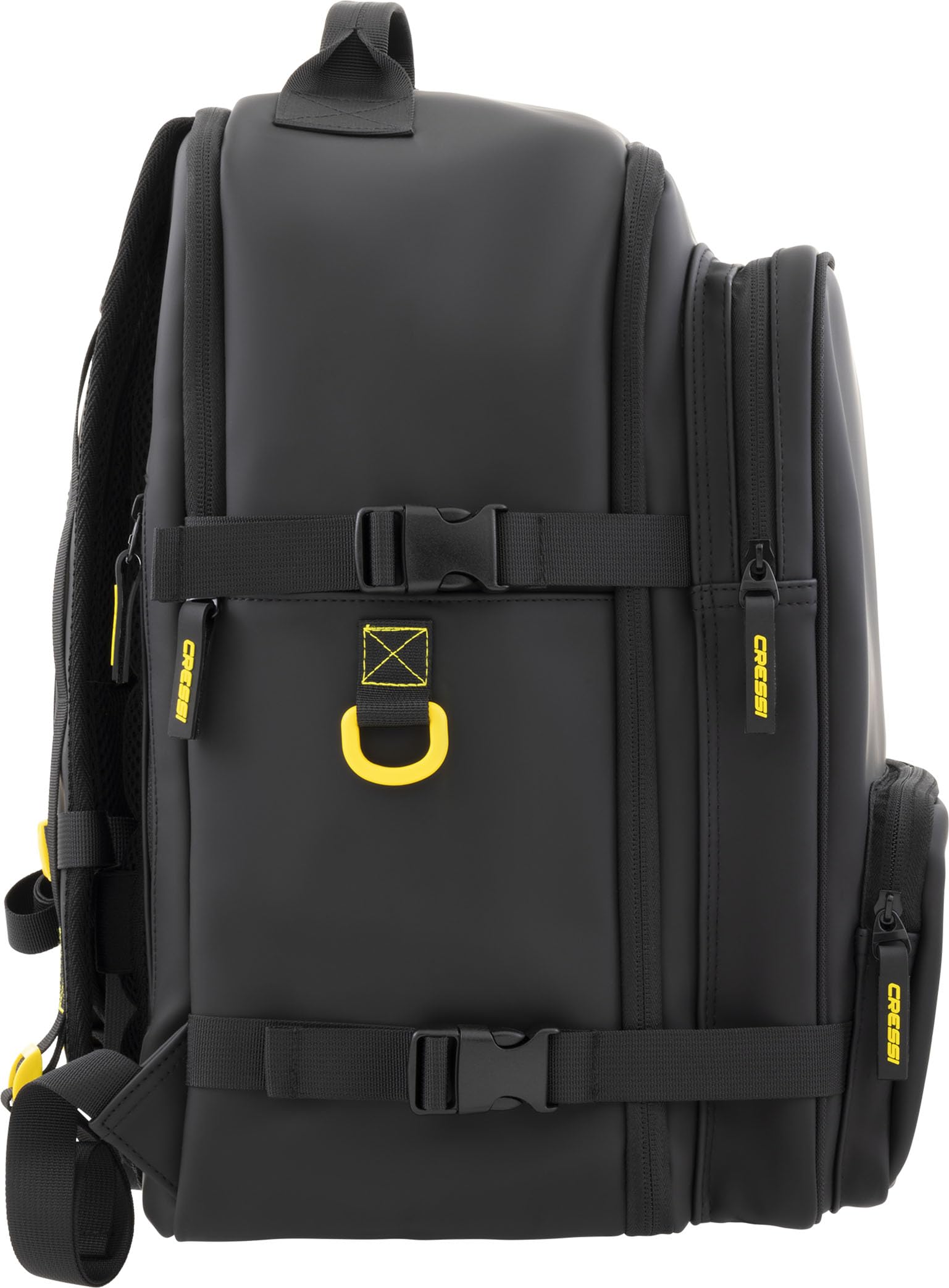 Cressi dal 1946 - Malaga Travel Backpack 28 L - Zaino Idrofobico Unisex Nero/Giallo, Polivalente e Funzionale 40x30x20 cm, Idoneo per Bagaglio a Mano Voli Ryanair, Easyjet, Wizz Air