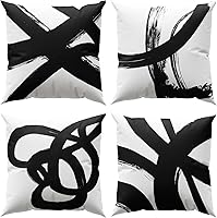 Vista 13 de juego de 4 fundas de almohada bohemias grises y azules de 20 x 20 pulgadas, fundas de almohada geométricas abstractas de estilo moderno de mediados