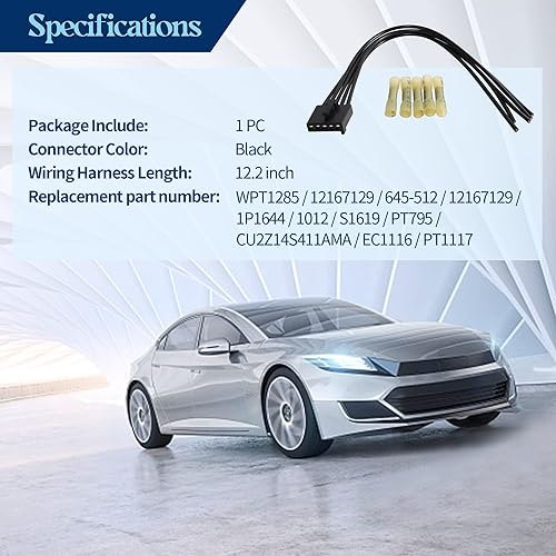Miniatura 7 de Anina WPT1285 Arnés de cables de resistencia del motor del ventilador de CA para 1994-2016 GMC Chevy Ford Buick Pontiac Wire Assembly # WPT1285,