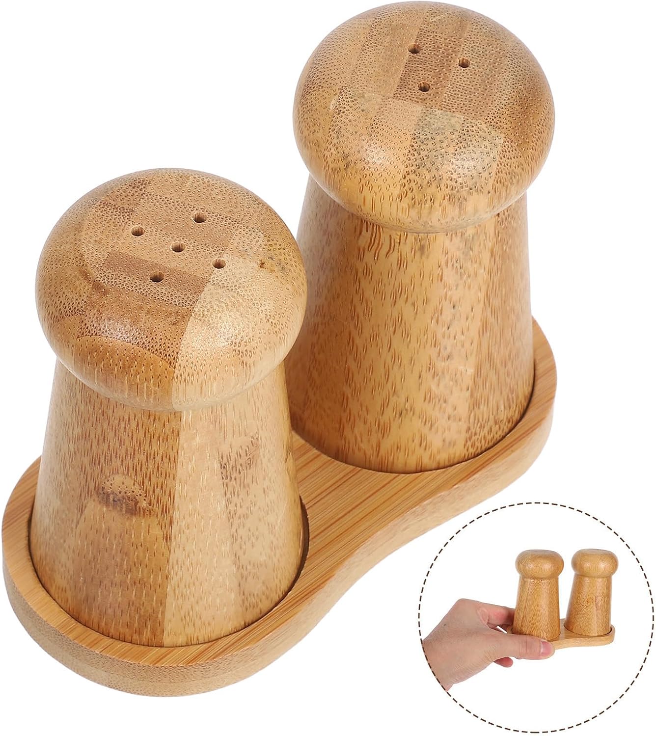 Spice Jars with Rack, Multi-compartment Moisture-proof Salt Container, Lightweight Condiment Dispenser for Outdoor Picnics and Kitchen Cooking, Delicate Touch Design