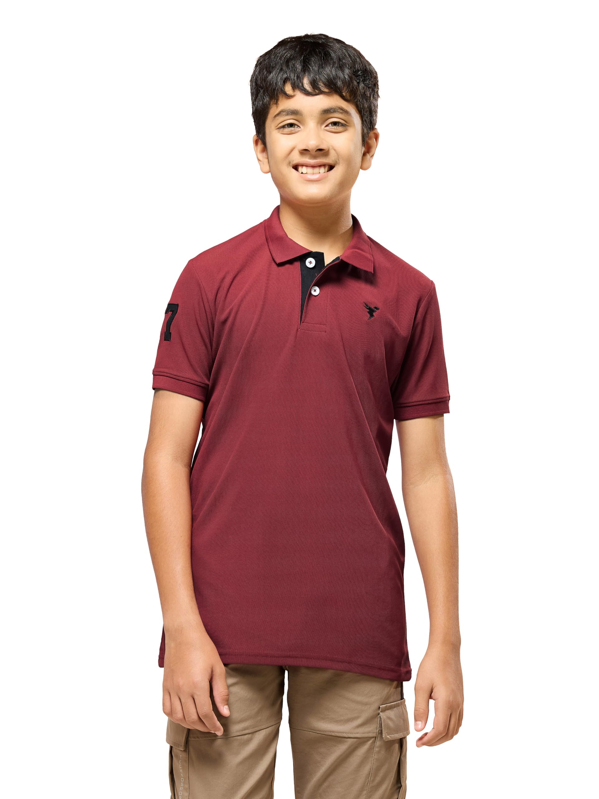 TECHNOSPORT Boy's Slim Fit Sports Polo T-Shirt with Matpiq for Outdoor Play, School and Sports Activities-picture-23
