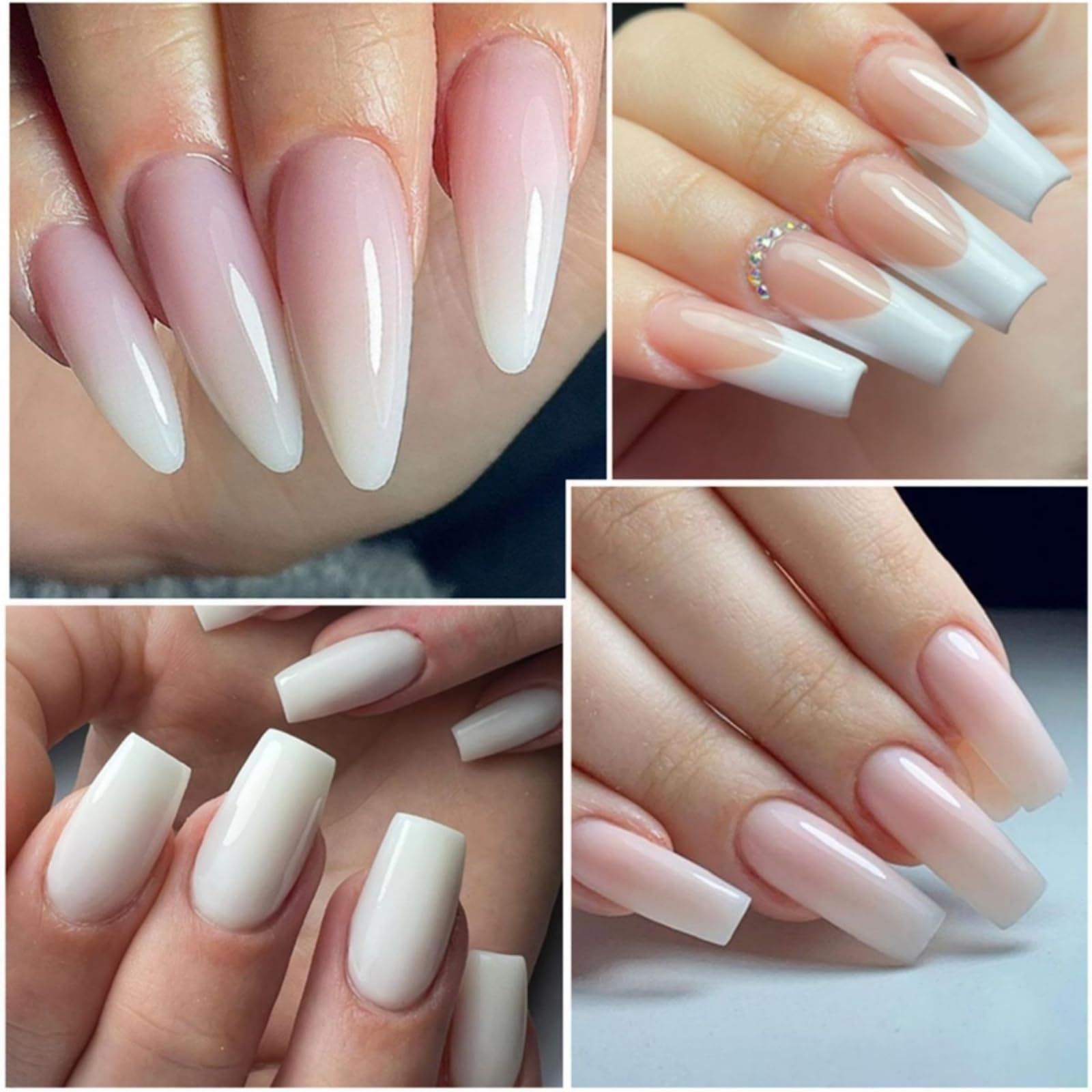 Builder Gel for Gel Nails White Salmon Pink Nude żel budujący do paznokci żelowych Builder Nail