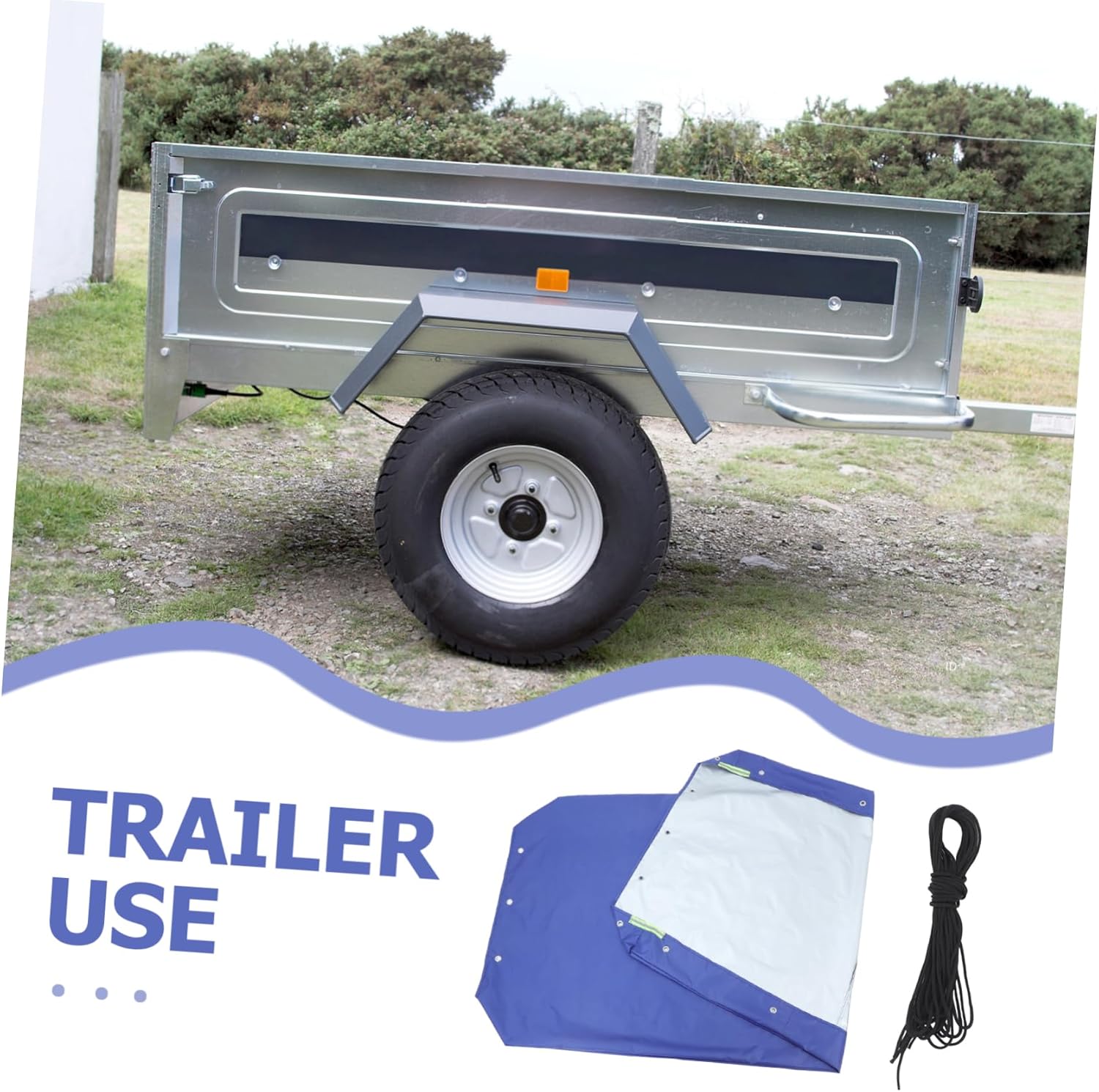 Trailer Camper Cover Durable Oxford Cloth Protective Tarpaulin for All-Weather Rv Storage Fit for Trailers Boats and Outdoor Use