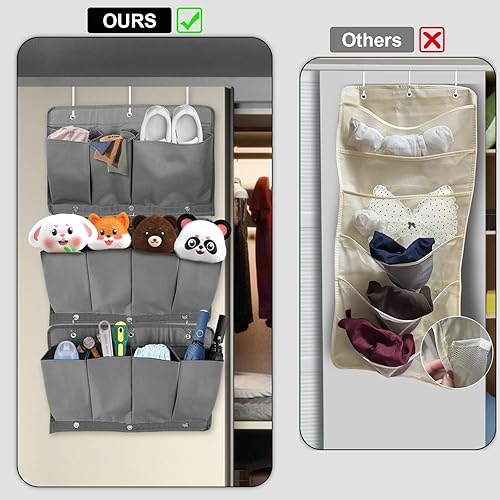 Miniatura 7 de Paquete de 3 bolsillos colgantes para almacenamiento de zapatos, organizador de zapatos para colgar sobre la puerta de casa rodante con ganchos,