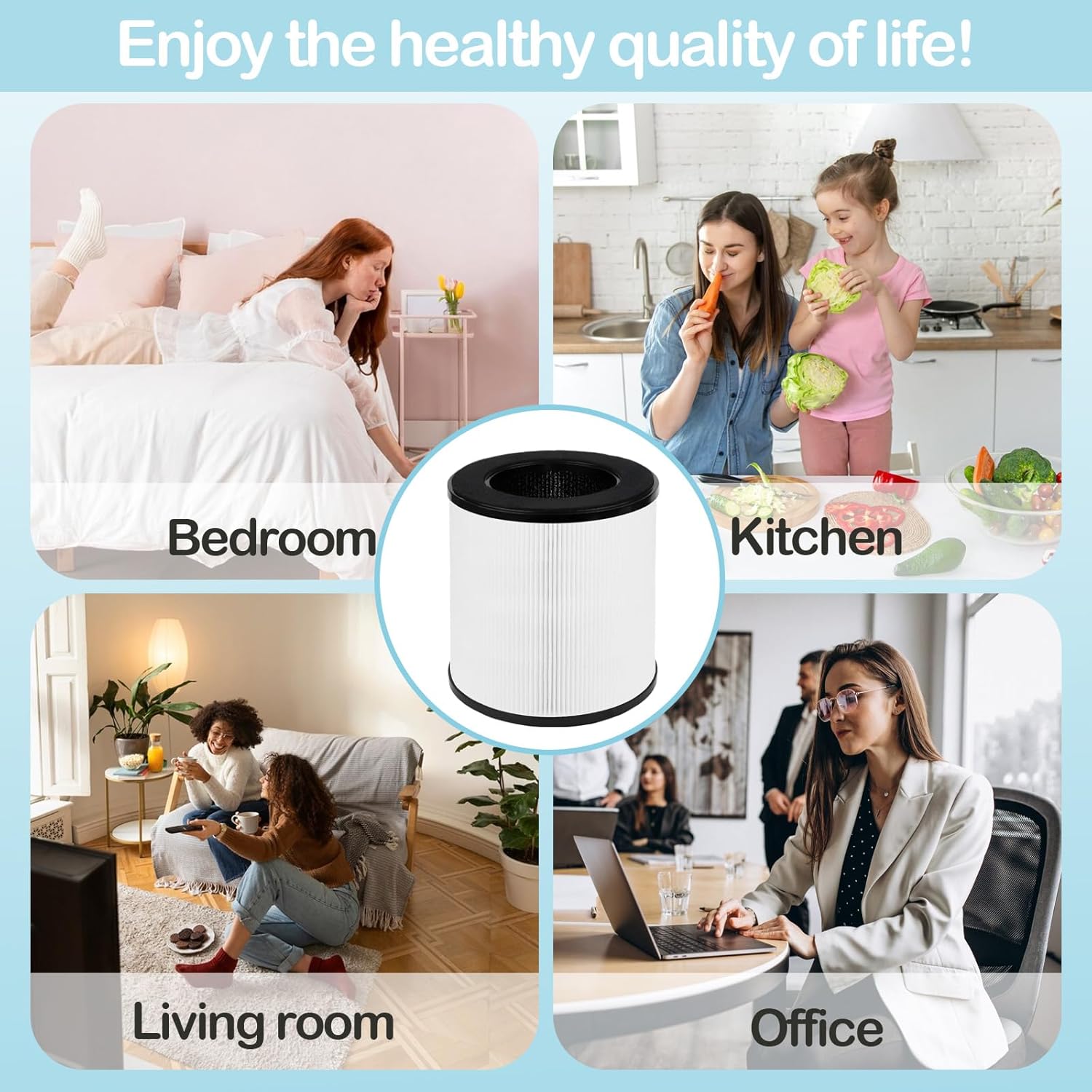 B-D02L Air Purifier Replacement Filter, Compatible with MOOKA B-D02L/ M05, KOIOS B-D02L, VEWIOR B-D02U and Tailulu D10 Air Purifier, 3-in-1 HEPA Air Filter for B-D02L and B-D02U Air Purifiers, 2 Pack - Image 7