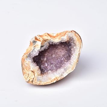 JIC Gem 1Pc Natural Quartz Crystal Geode High Energy Cutting Cluster Moneybag Cornucopia Reiki Crystals Stone Specimen Home Decor Rock Collect 0.2-0.4 lb