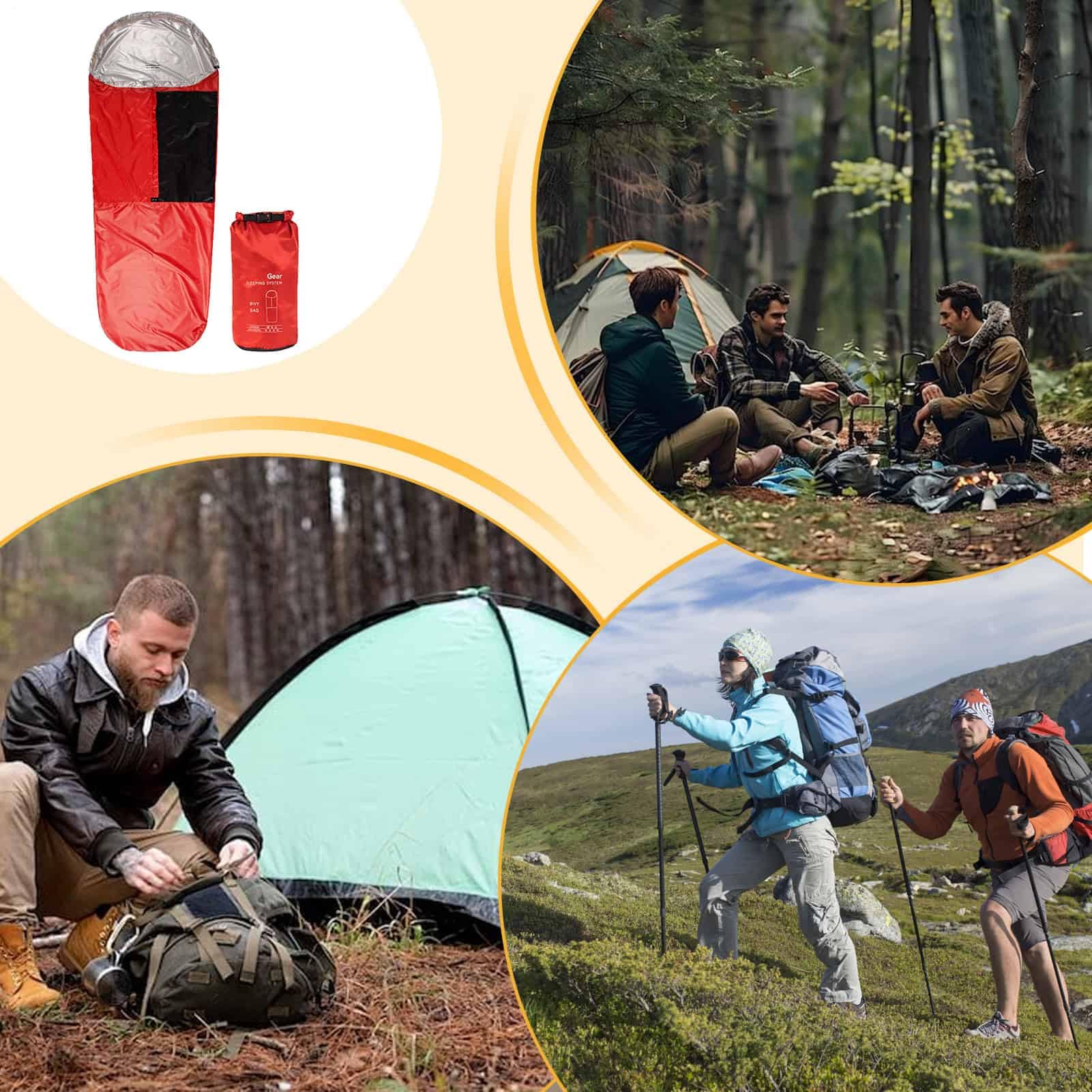 Pokrowiec na śpiwór, 220 x 80 cm, powłoka termiczna, wodoszczelna, outdoorowa, akcesoria kempingowe, akcesoria survivalowe, wspinaczkowe, zimowe trekking, wędrówki i podróże przygodowe