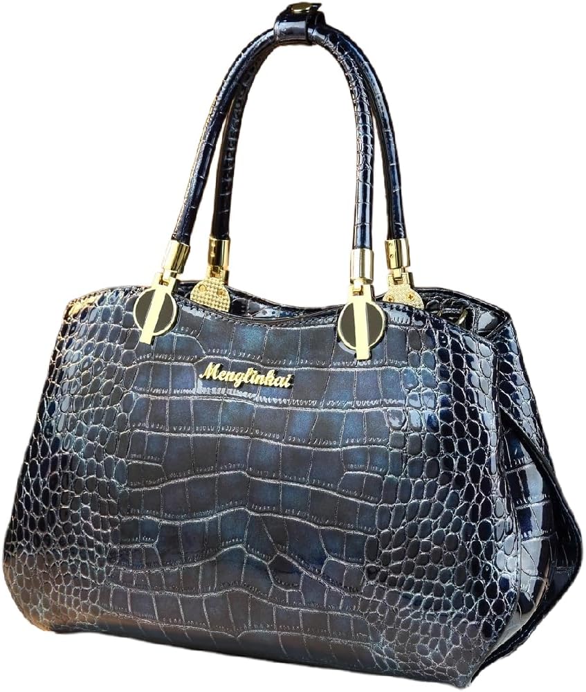 Crocodile Pattern Leather Women's Handbags Top-Handle Satchel Bag Large Capacity Tote Bag Purses Shoulder Messenger Bags