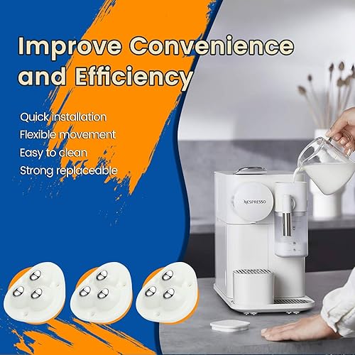Miniatura 13 de Ruedas giratorias autoadhesivas, rodillos de electrodomésticos para electrodomésticos de cocina, rueda universal giratoria de 360° para caja