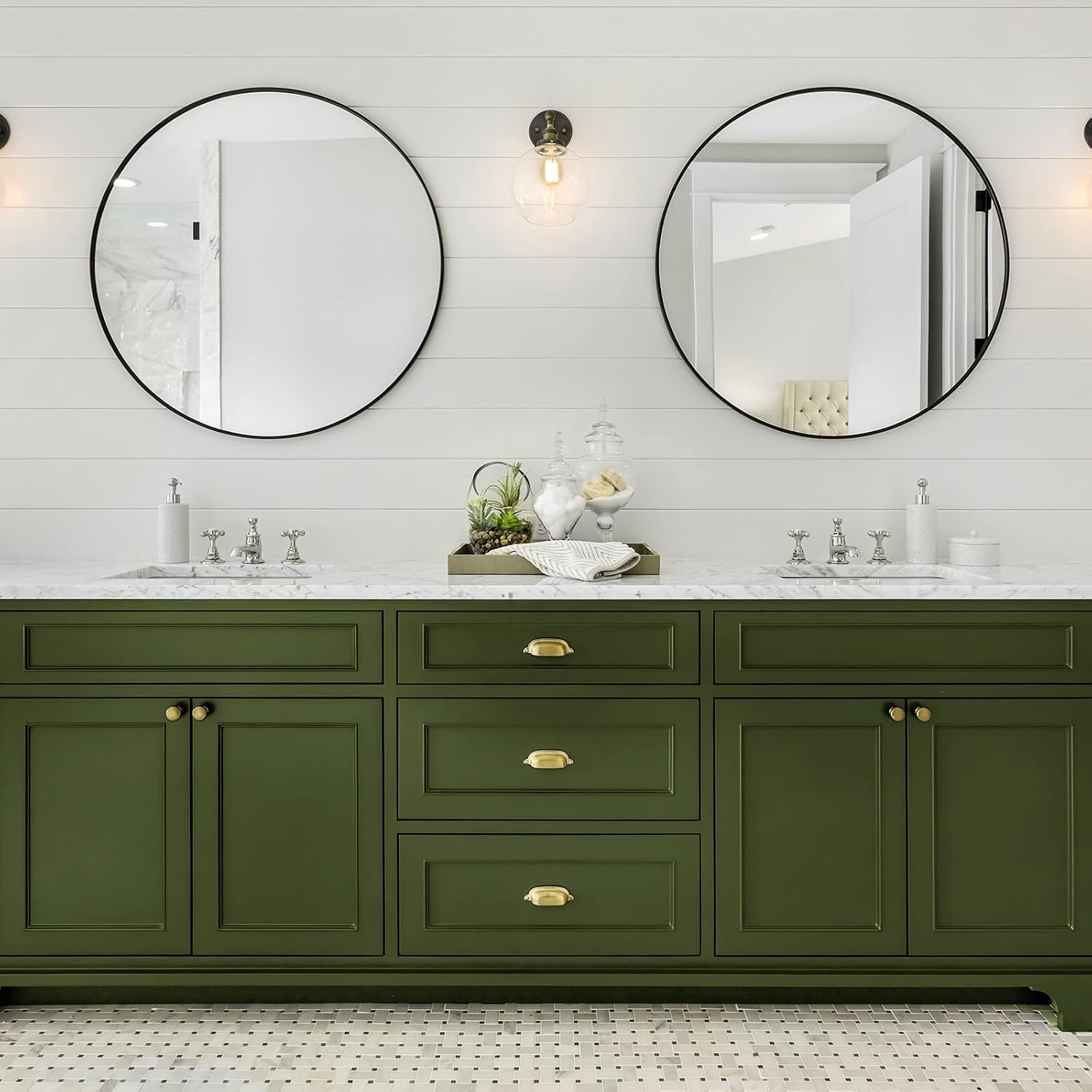 CRE8TIVE Wide Olive Green Wallpaper Stick and Peel 24"x118" Thick Green Contact Paper Self Adhesive Green Removable Wallpaper Textured Decorative Vinyl Roll for Bathroom Bedroom Countertops Cabinets