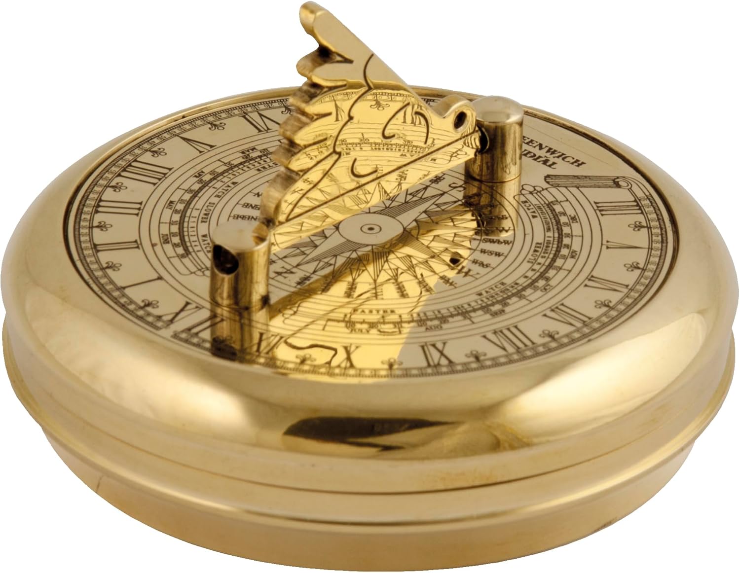 Nauticalia Brass Greenwich Pocket Sundial, 7cm