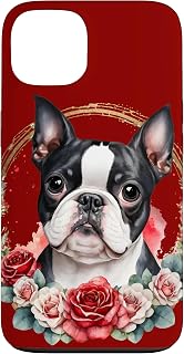 iPhone 13 Spectacular Boston Terrier Floral Watercolor Boston Dog Case