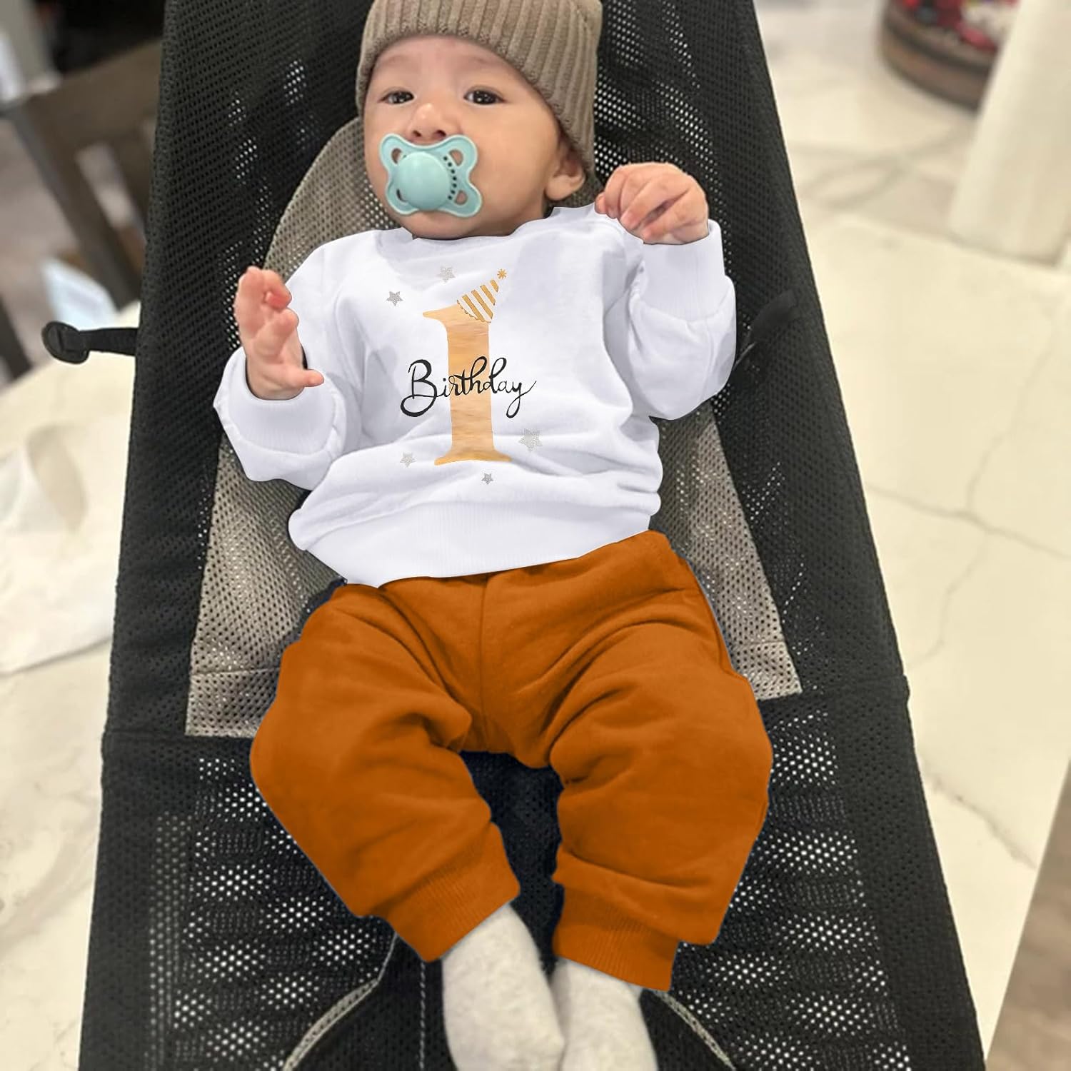 1st Birthday Clothes Outfit Boy Baby One Year Old Birthday Outfit Long Sleeve Shirt Pants Fall Winter Outfit Clothes - Image 7