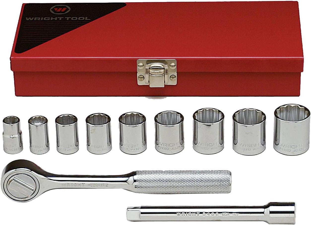 Wright Tool 328 3/8" Drive, 12 Point Standard Socket Set (11-Piece)