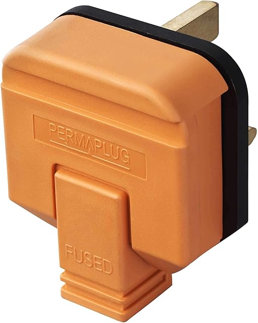 Permaplug UK 3 Pin Mains Plug. 13 Amp Heavy Duty Black/Orange/White HDPT13B-01 (Orange)