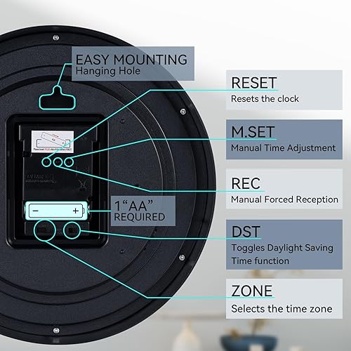 Miniatura 223 de AKCISOT Reloj de pared, moderno y pequeño, funciona con pilas, de 8 pulgadas, silencioso, analógico, clásico, para oficina, hogar, baño, cocina