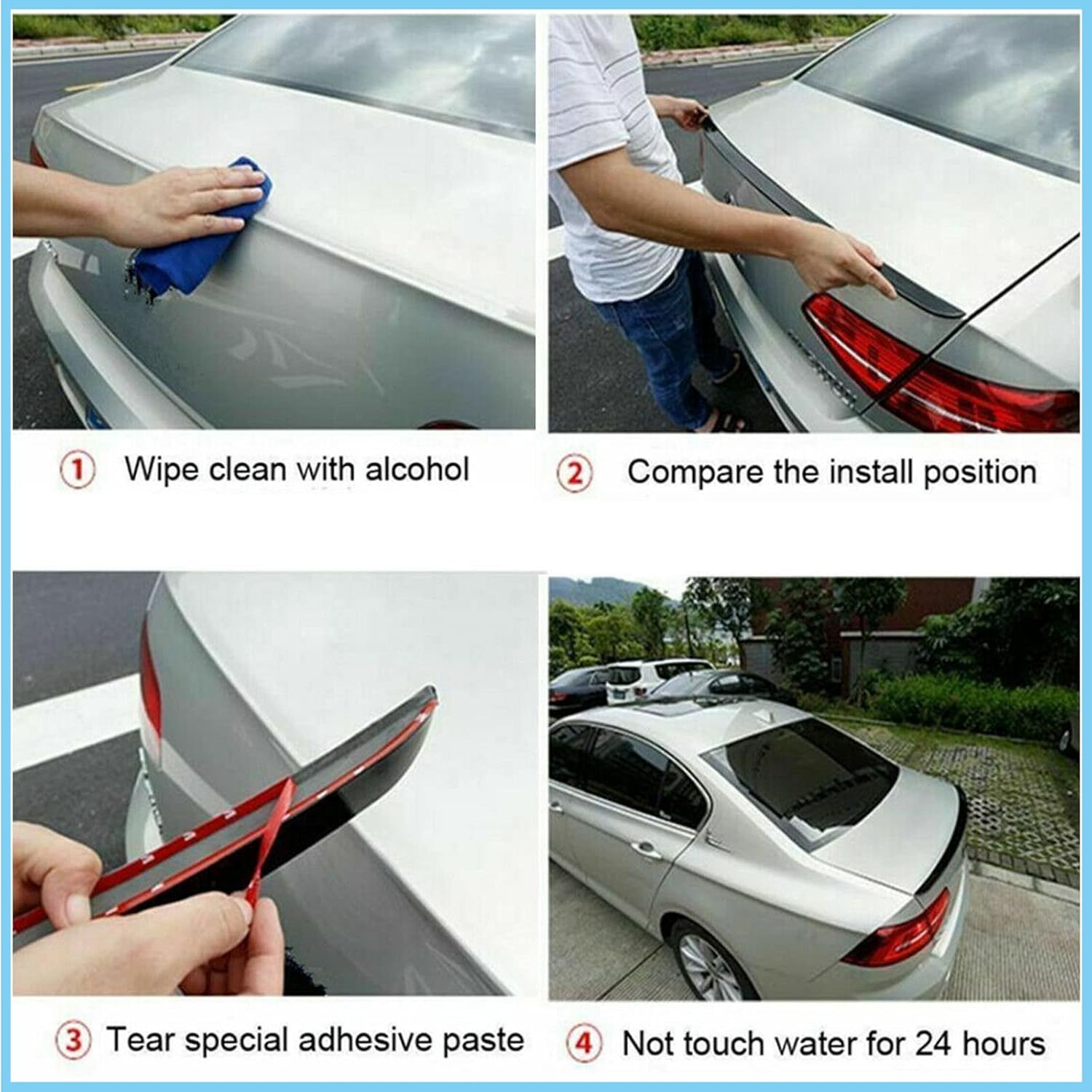 V Style Rear Trunk Duckbill Rear Spoiler Wing Compatible with Volkswagen VW Jetta Sedan 2011-2018 ABS Material 2021 2012 2013 2014 2015 2016 2017 (Glossy Black)