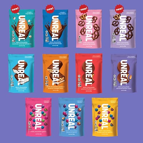 Miniatura 6 de UNREAL Tazas de mantequilla de almendras de chocolate oscuro, 0.53 onzas de azúcar, certificado vegano, sin gluten, comercio justo, sin OMG, sin