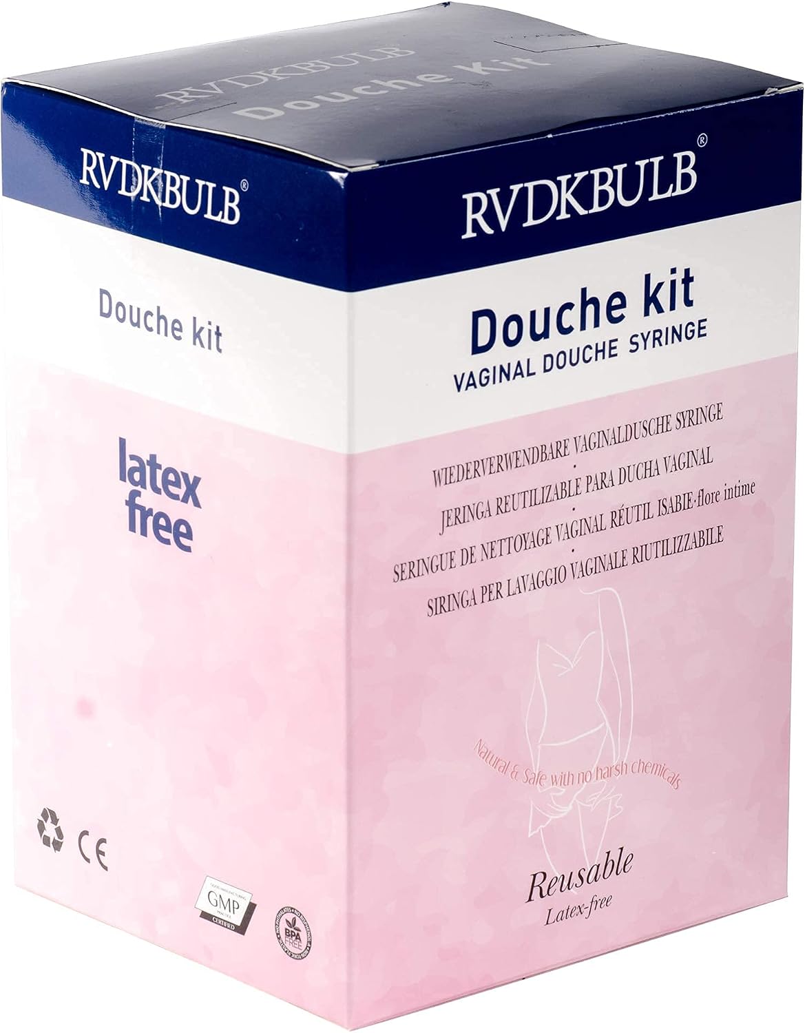 Compact Silicone Douche Bag, Reusable Travel Douche Kit, 11 Fl Oz Capacity, White