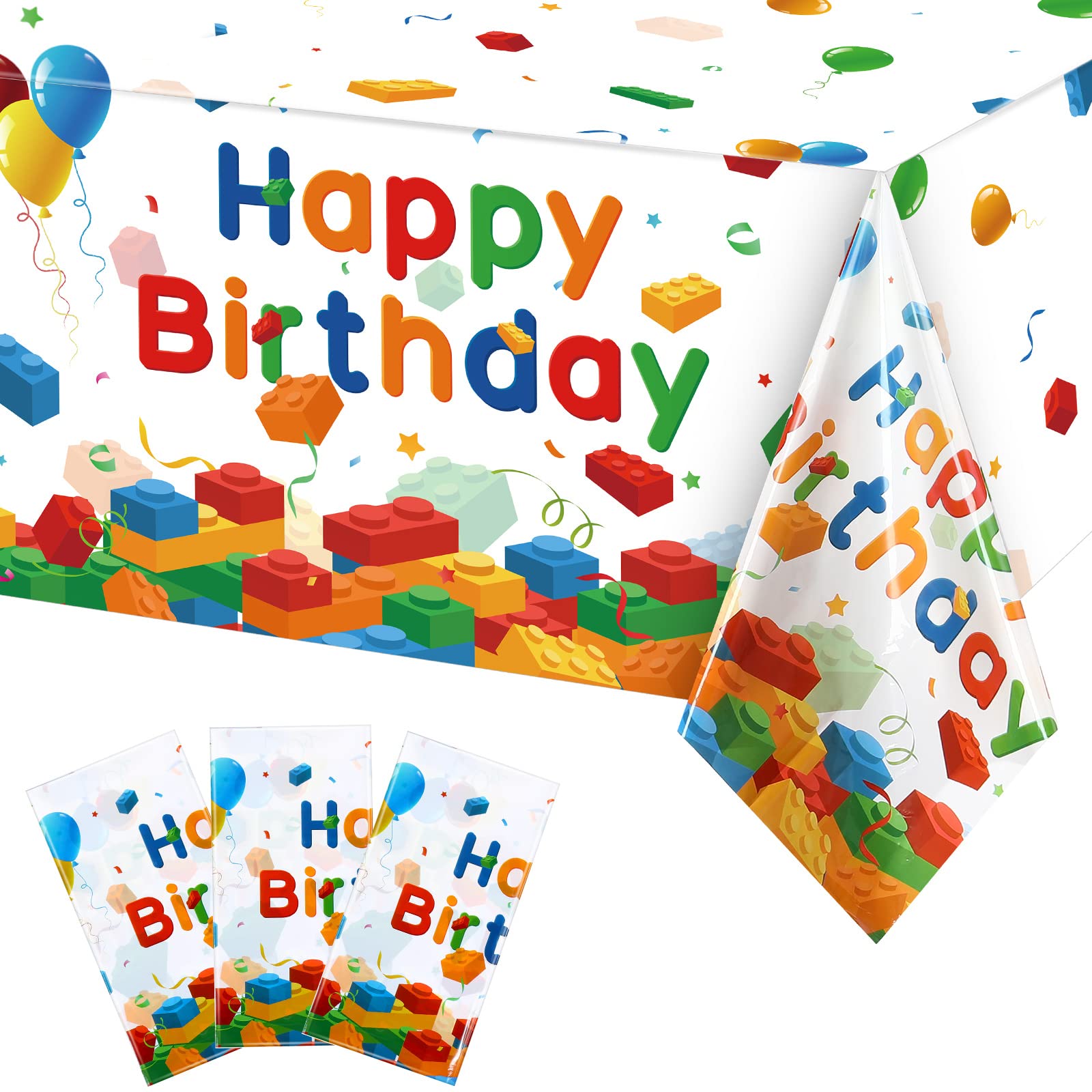 Nappe briques colorées pour anniversaire enfant et décoration de fête d'école