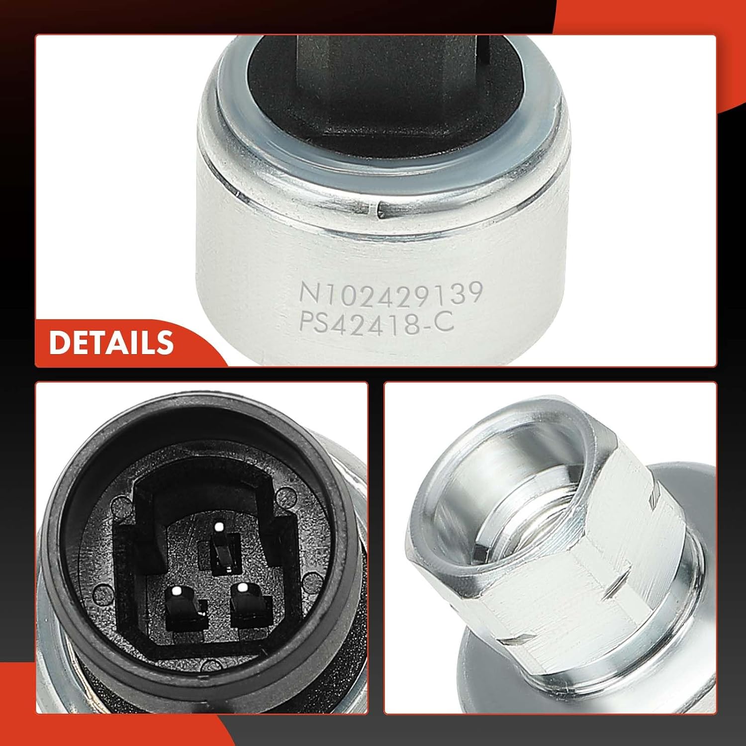 A-Premium HVAC Pressure Switch [3 Pins] Compatible with Mercedes-Benz W163 Series ML320 1998-2003, ML430 1999-2001, ML55 AMG 2000-2003