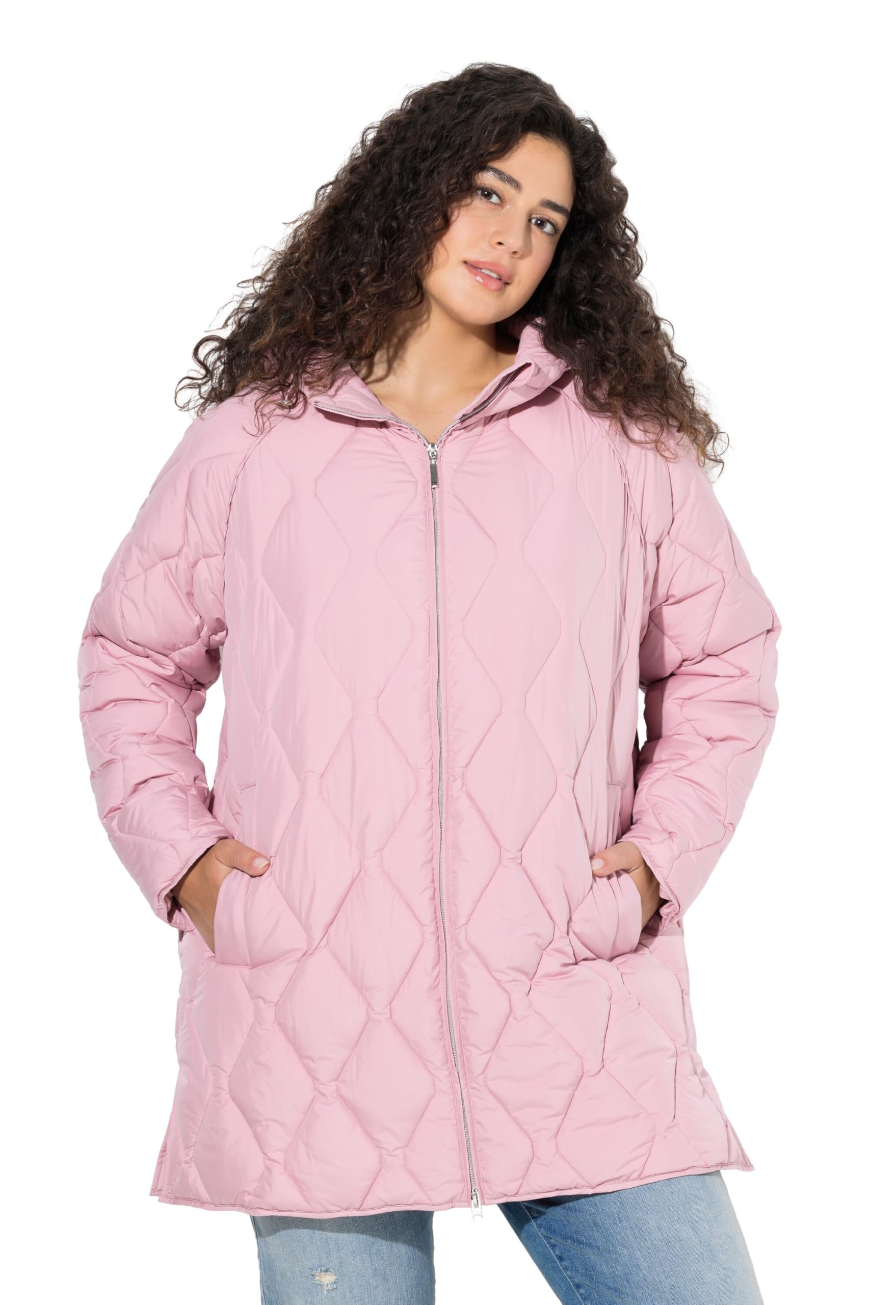 Ulla Popken Damen große Größen Übergrößen Plus Size HYPRAR Steppjacke, 2-Wege-Zipper 837208