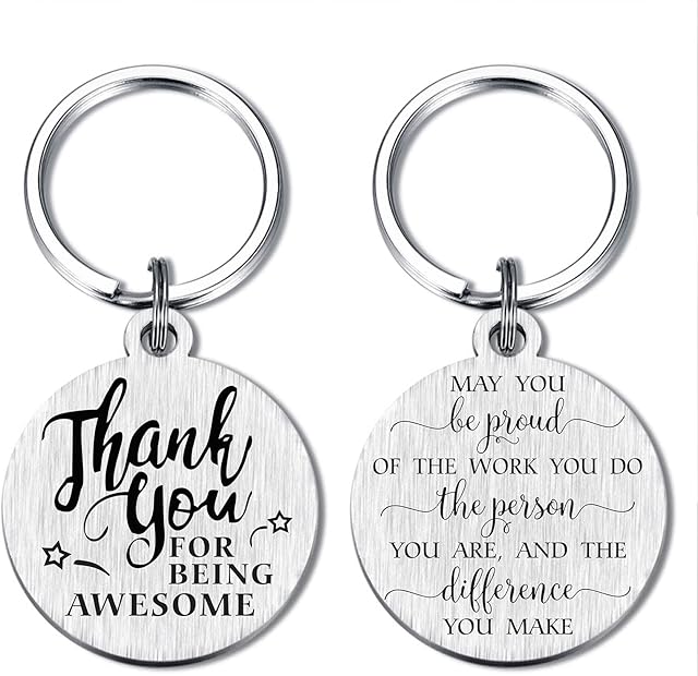 SOUSYOKYO Employee Coworker Staff Appreciation Gifts Keychain for Women Men Unique Thank You Work Anniversary Present