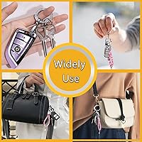 Vista 6 de Llavero de coche de cristal para mujer, accesorios de llavero de moda con diamantes de imitación brillantes, decoraciones de llaves para mujeres