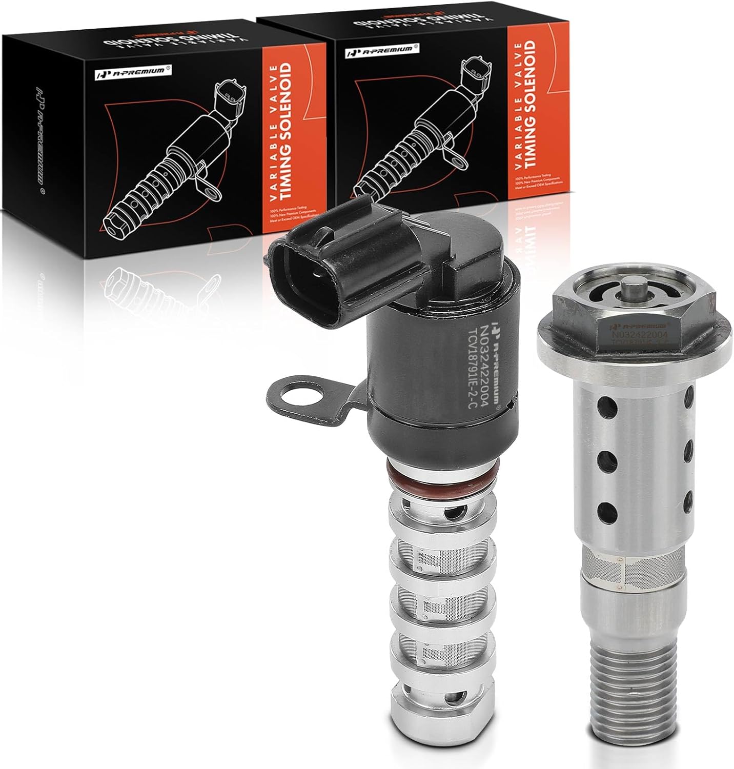 A-Premium 2-PC Intake & Exhaust Engine Variable Valve Timing (VVT) Solenoid Compatible with Hyundai Elantra 2017 2018 2019 2020, 1.4L, Replace# 2435503170