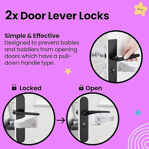 Miniatura 5 de Booboo - Kit de seguridad para niños a prueba de bebés  10 cerraduras de cajones de gabinete, 10 protectores de esquina, 20 cubiertas de