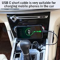 PNGKNYOCN 25cm Derékszögű USB Kábel - 90 Fokos USB 2.0 A - USB 3.1 C Töltő és Adatkábel Telefonhoz, Tablethez, PC-hez - Fekete 6