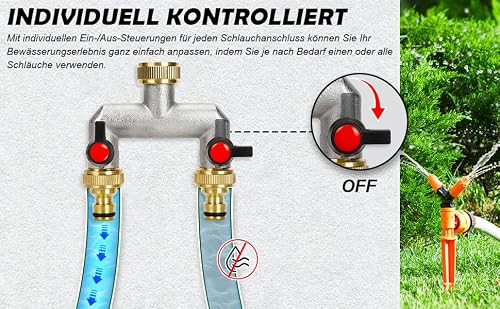 Wasserverteiler Vayalt 2-Wege Wasserhahn mit 3/4 Zoll Anschluss