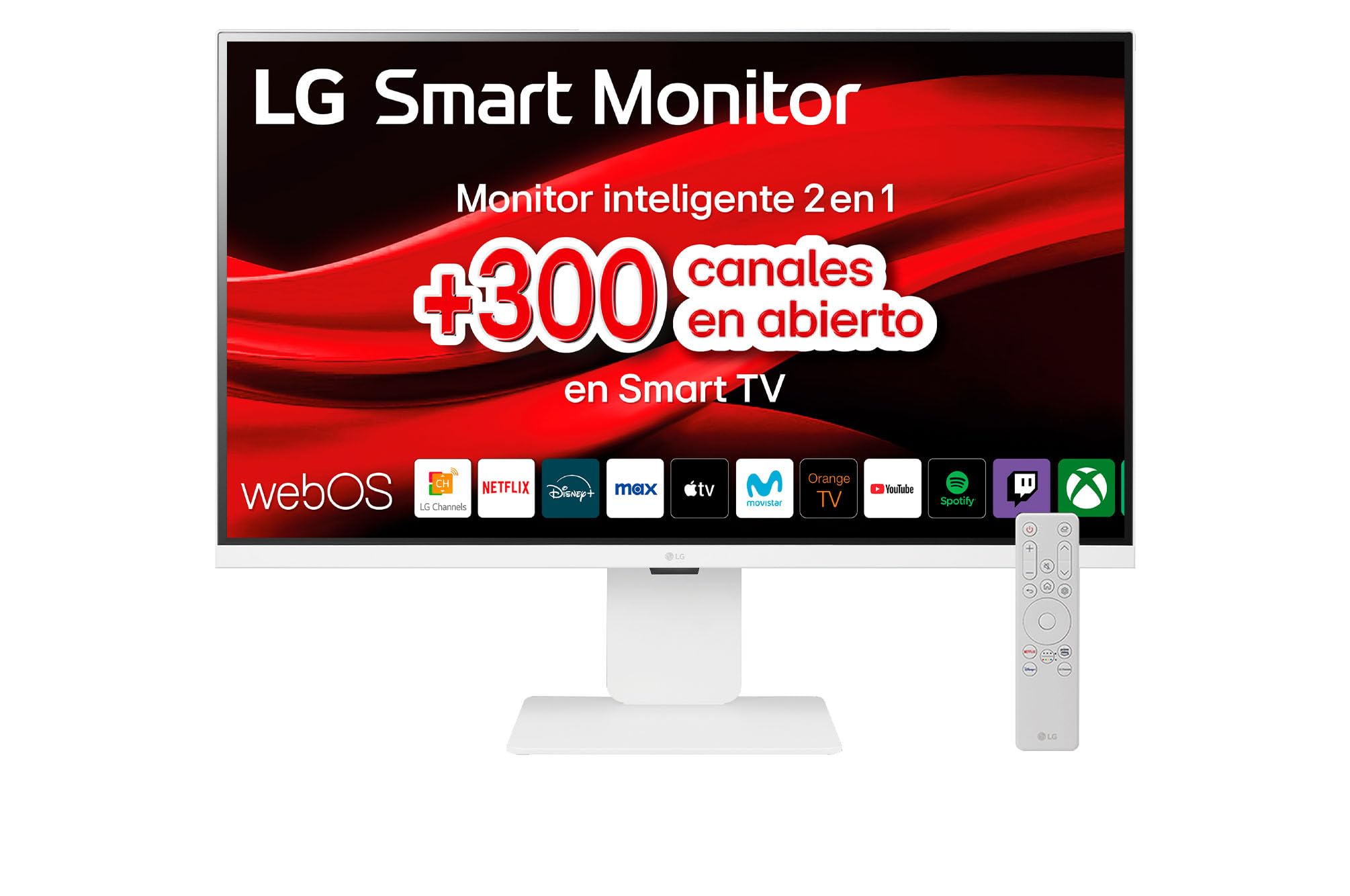 LG 32U850SA-W - Smart Monitor 32", Panel IPS, UHD (3840 x 2160), 60Hz, 5ms (GtG), WebOS 24, DCI-P3 95%, Ajuste en Inclinación (Eje Horizontal), Blanco