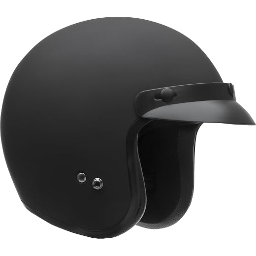 Vega Helmets - 8500-051 X380 Vintage Motorcycle Helmet for Men & Women, Classic Retro Open Face Design Lightweight DOT Certified for Motorbike Cruiser Moped Scooter ATV (Matte Black, X-Small)