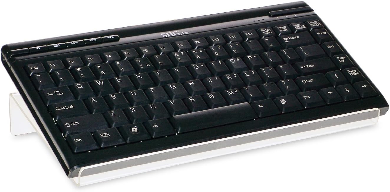 Source One tilted keyboard stand in clear acrylic
