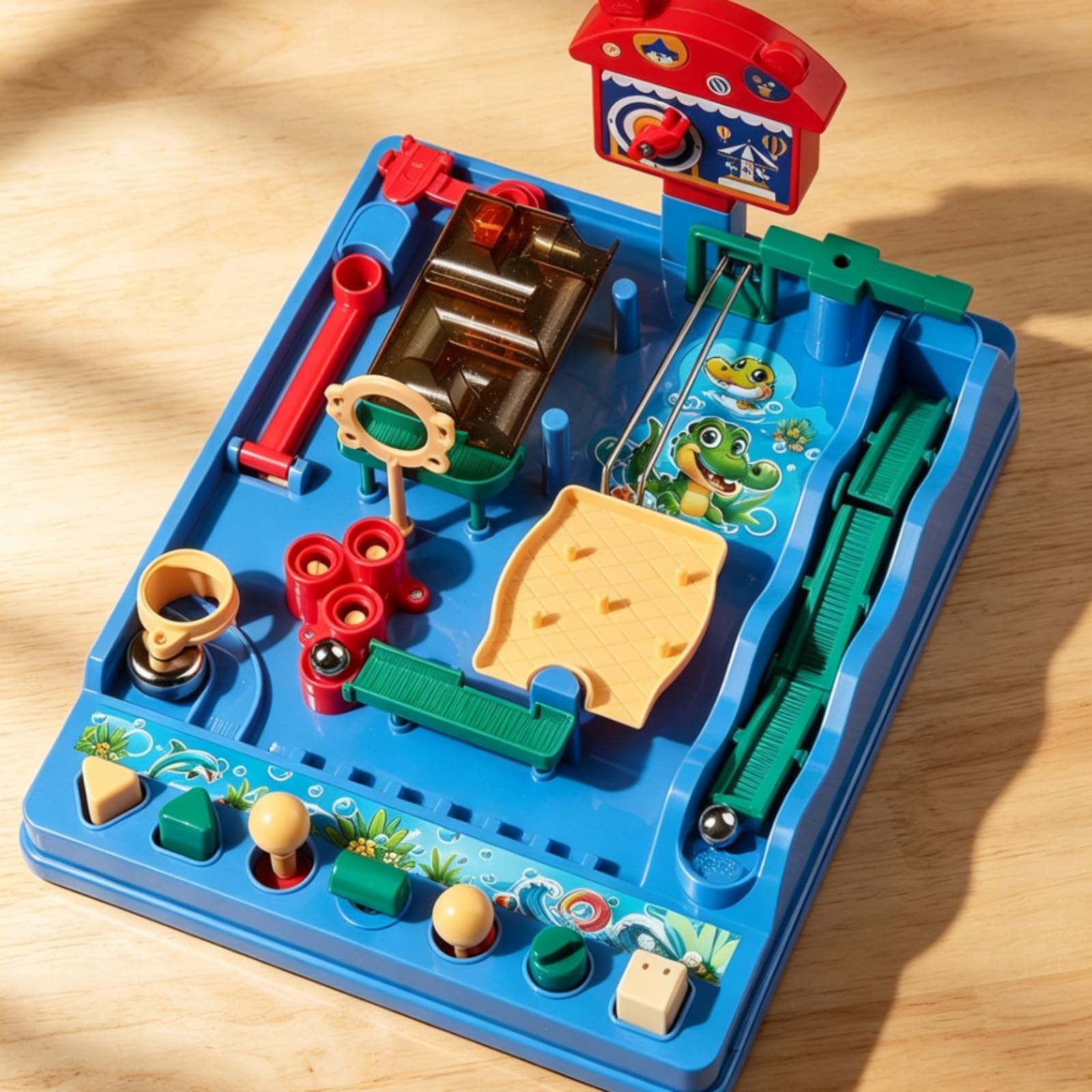 Gioco Aritmetico Gioco da Tavolo Biglie Puzzle Educativo Meccanica in Plastica per Competizione E Interazione Sociale Adatto per Bambini Casa Aula, Water Adventure