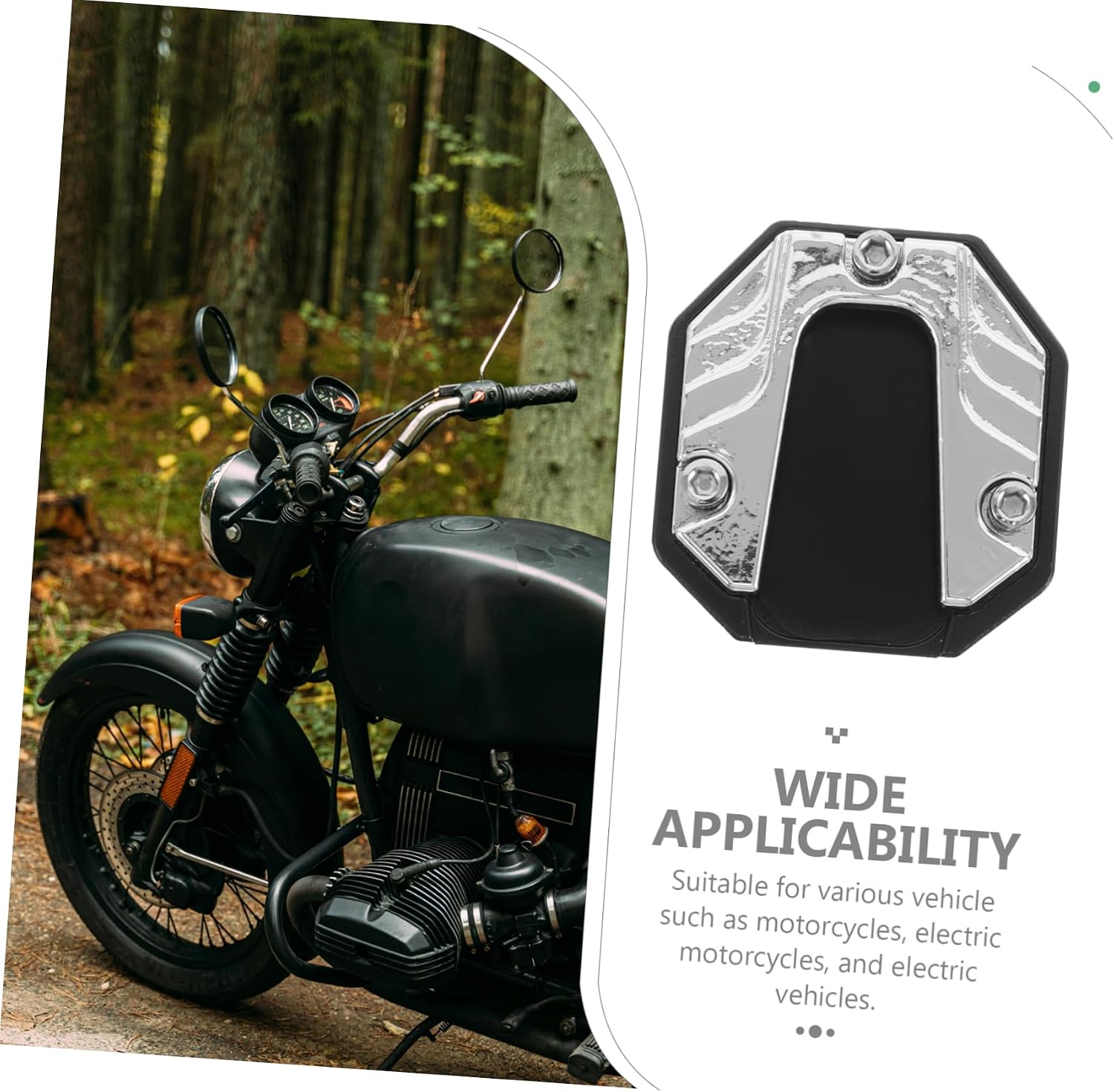 Ipetboom Motorcycle Side Stand Pad Kickstand Pad Support Replacement for Side Kickstand Non-slip Parking Stand Plate