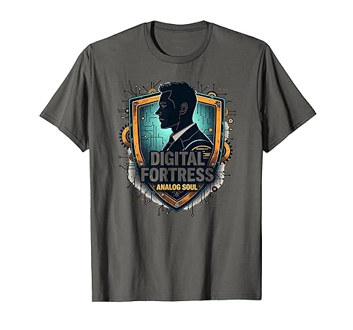 Digital Fortress Analog Soul Tech Security Design T-Shirt