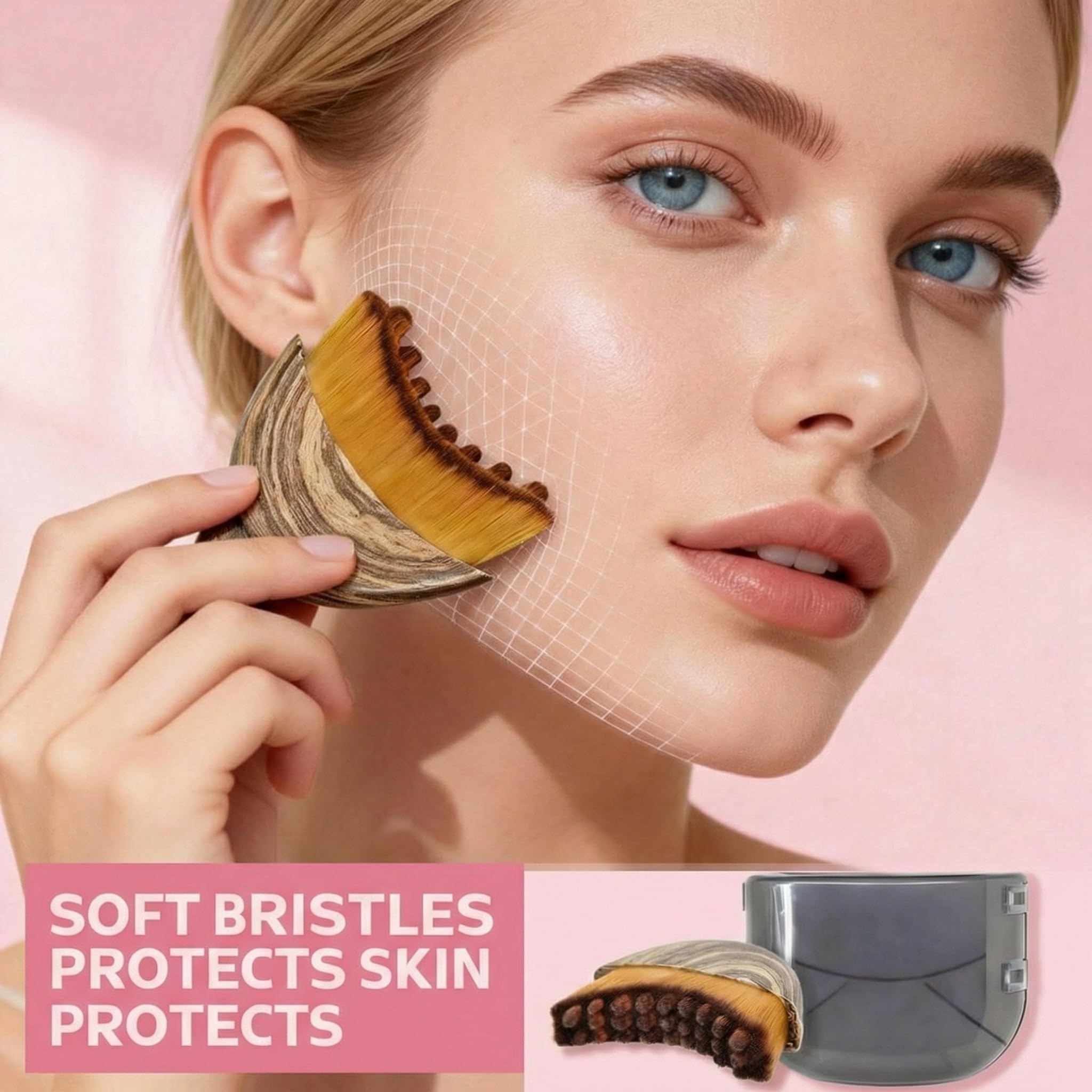 2PCS Lymphatic Contour Face Brush – Gentle Vibration Facial Massager for Jawline, Chin & Contouring, Lymphatic Face Sculpting Tool for Lifting & Detox, Relaxing Facial Massage Brush for - 5