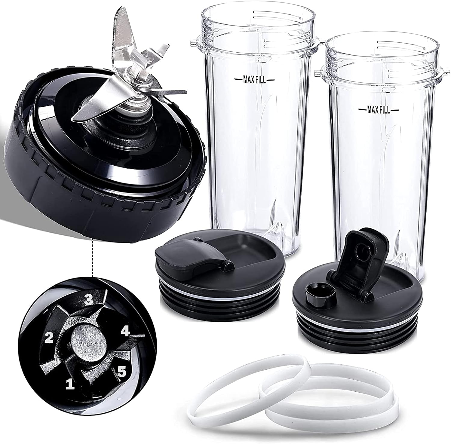 8 Pieces Blender Replacement Parts Compatible with Nutri