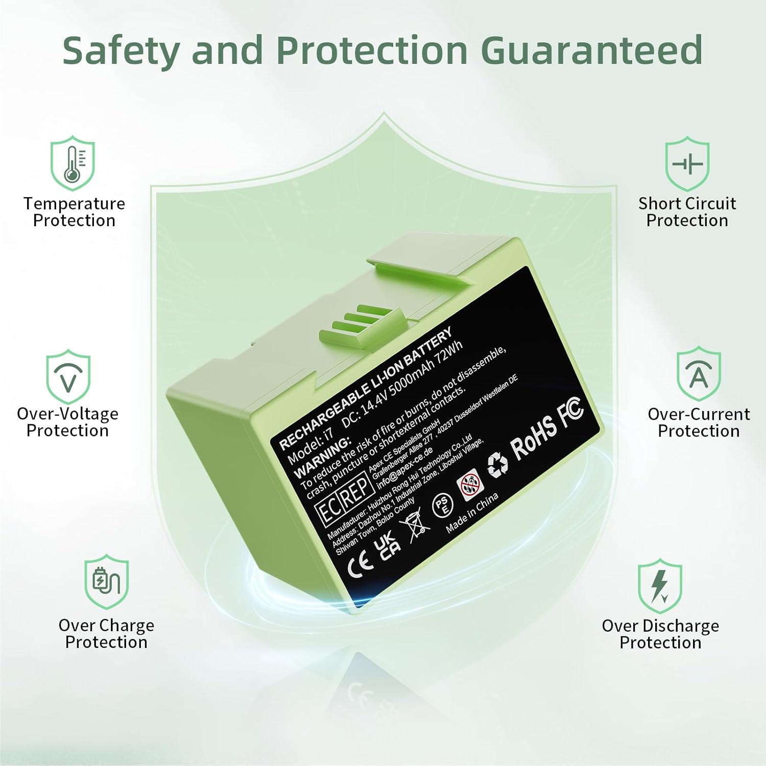 High-Capacity 5000mAh Battery for Roomba i7