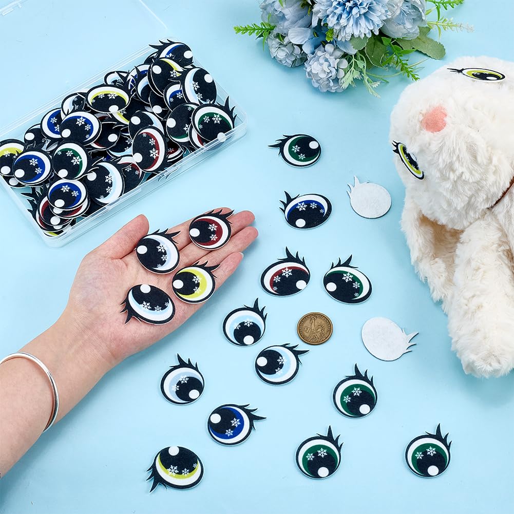 PH PandaHall 28 Set Occhi Per Pupazzi Con Ciglia, 7 Colori, Diametro 10mm, Con Rondelle, Per Amigurumi E Animali Di Peluche Fai Da Te - 3