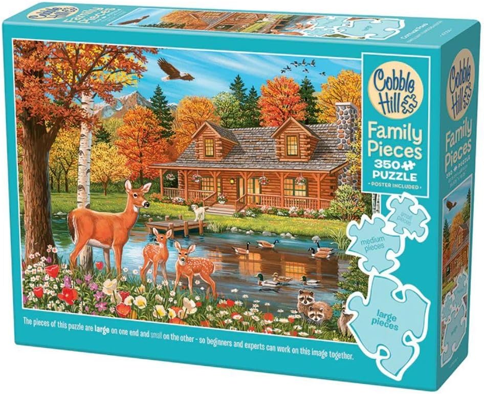 Cobble Hill Family Piece's 350 Puzzle - Cottage Pond (Family) - Sample Poster Included
